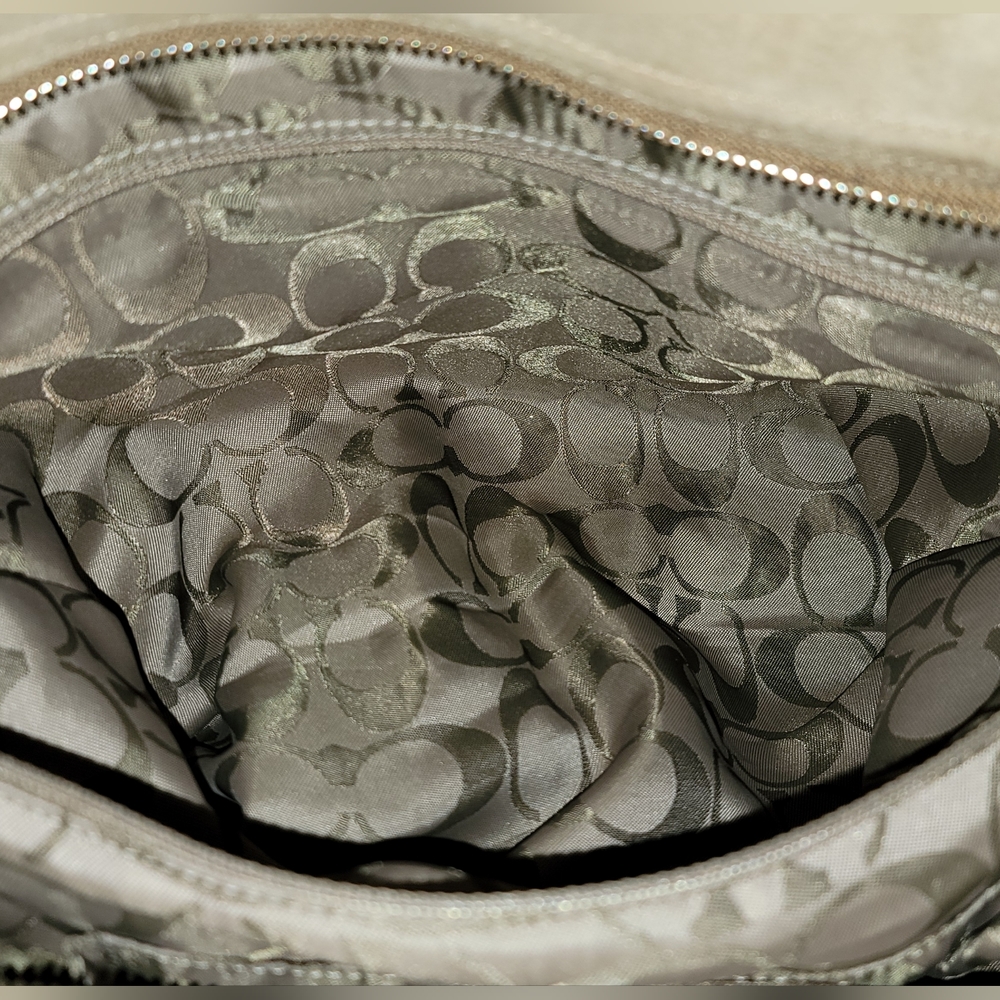 Coach Tan Suede Tote with Leather Trim - Picture 10 of 16